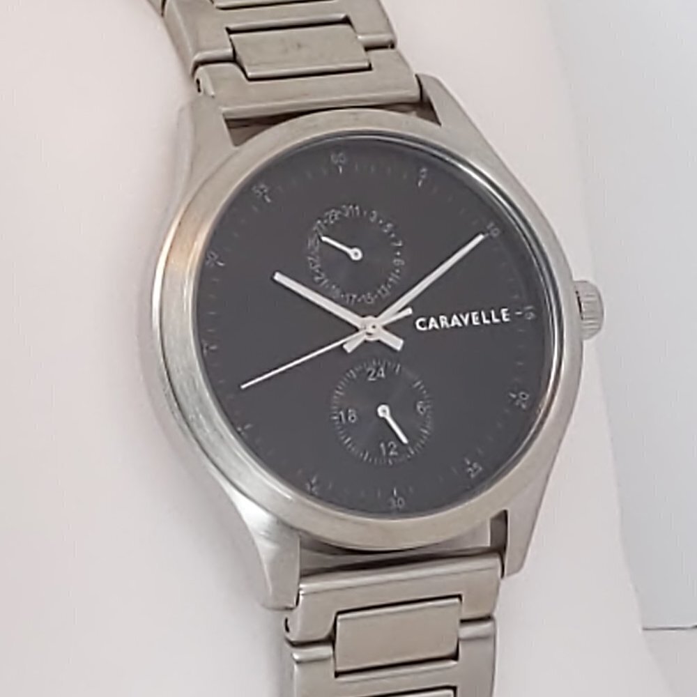 Caravelle Men's Min Max Casual Watch By Bulova Date Indicator 24-Hr Dial 41mm